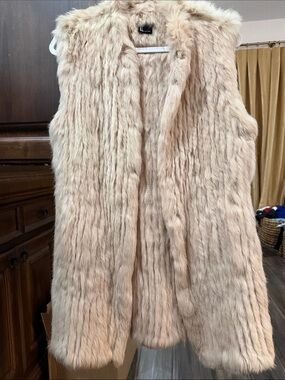 Love Token Beige Rabbit Fur Vest